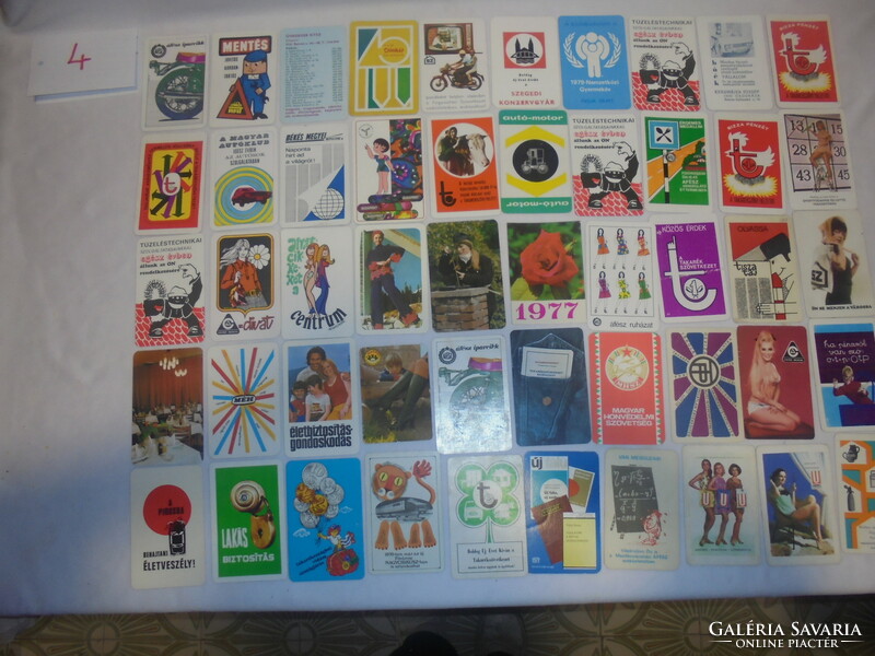Fifty old card calendars - 1970s - together