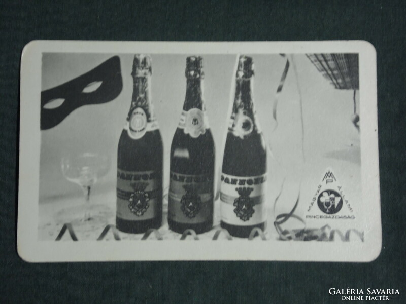 Card calendar, Pannonian champagne, state cellar farm, Pécs, 1970, (1)