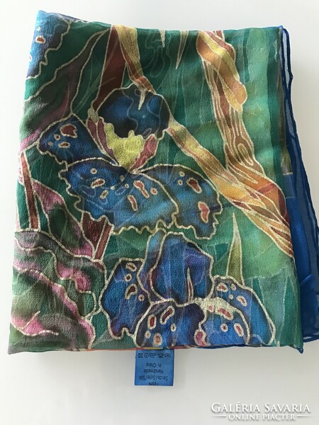 Silk scarf made of breathable material, hand painted, arty's design