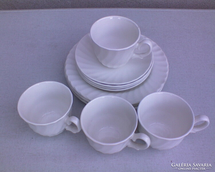 Fehér angol porcelán kávéskészlet 12 db