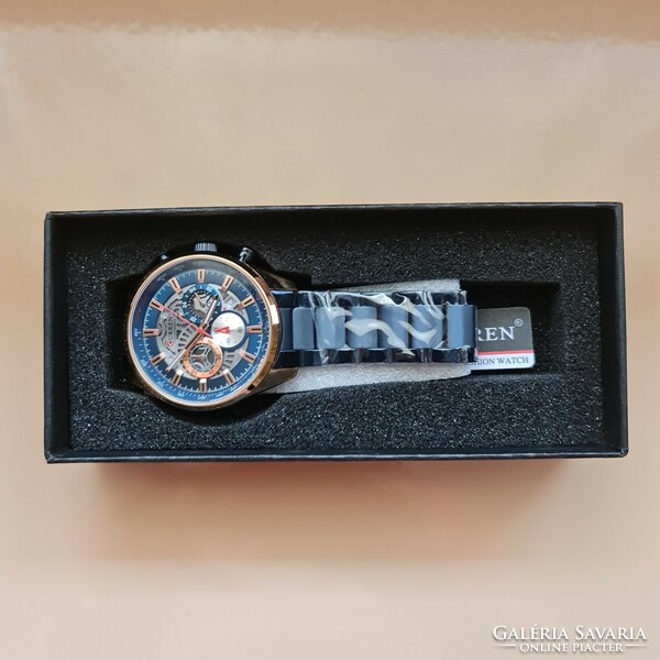 Curren blue metal strap men's watch