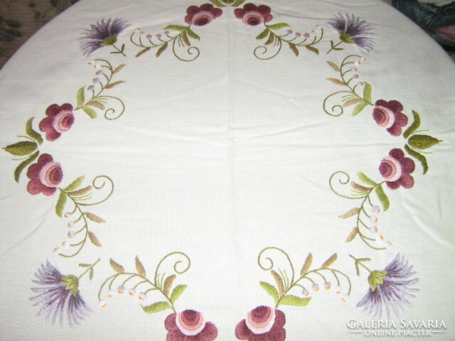 Fabulous special hand embroidered floral tablecloth