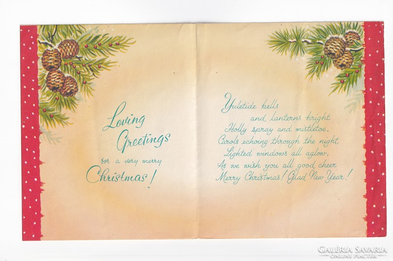 K:153 Karácsonyi  széinyitható boríték-képeslap 1958