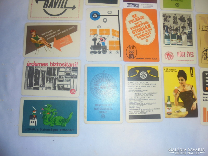 Twenty old card calendars - 1960s - together