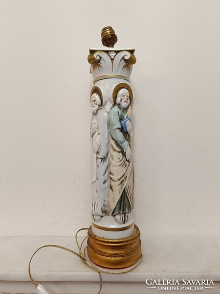 Antik Capo di monte porcelán sokalakos lámpa régi vezetékezés 4 apostol 377 8077