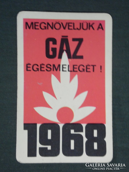 Kártyanaptár, Állami gázművek, 1968 ,  (1)