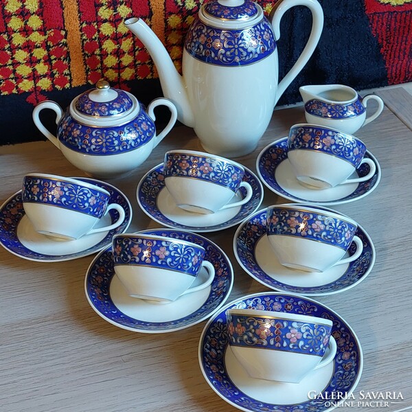 Rare painted modern Zsolnay coffee set