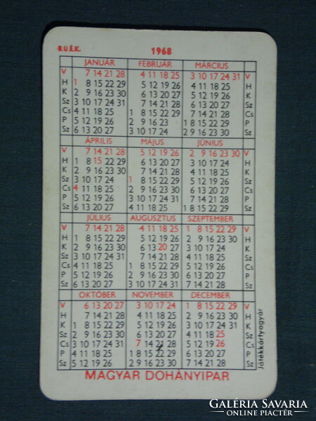 Card calendar, swallow, lottery cigarette, tobacco company, graphic artist, 1968, (1)