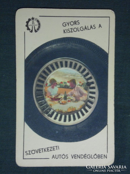 Card calendar, cooperative car restaurant, Budapest, graphic artist, 1968, (1)