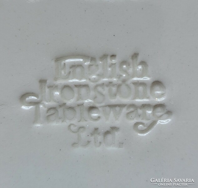 2db angol Irostone Tableware bordó Sussex jelenetes porcelán tányér kistányér