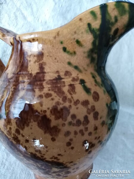 Decorative glazed jug - handmade