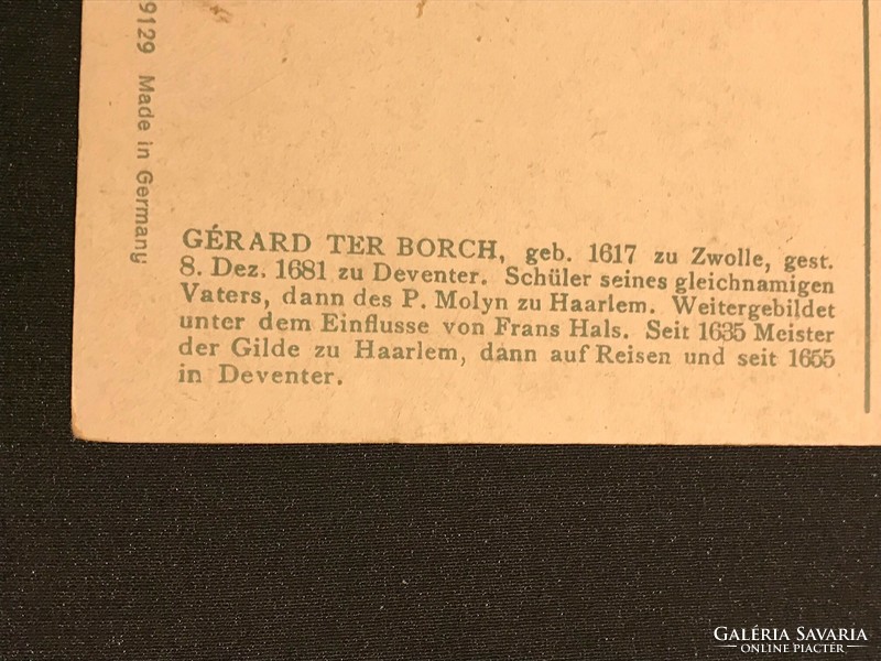 Old color postcard. Gérard ter Borch born 1617.