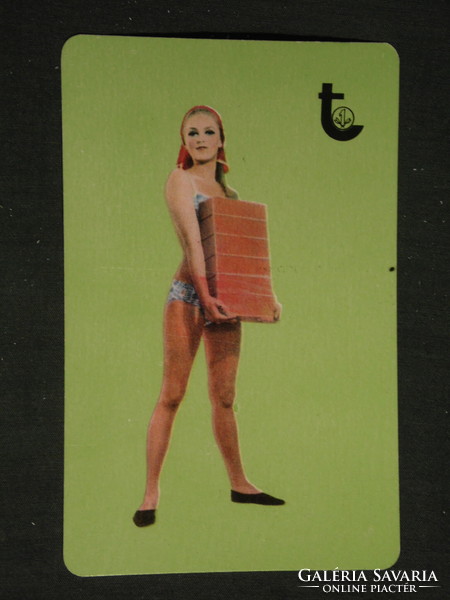 Card calendar, savings association, erotic female model, 1970, (1)