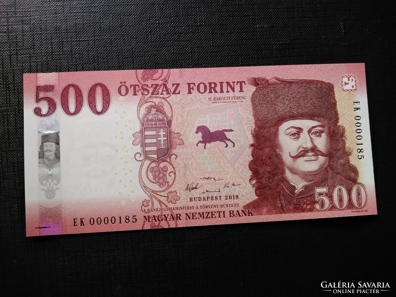 2018 500 Forint EK betűjelű, Alacsony sorszám, UNC állapotban