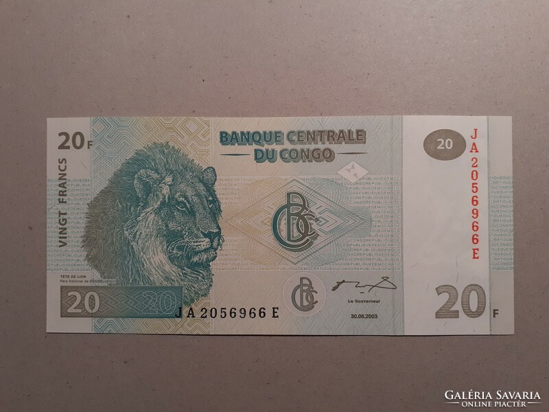Kongói Demokratikus Köztársaság-20 Francs 2003 UNC