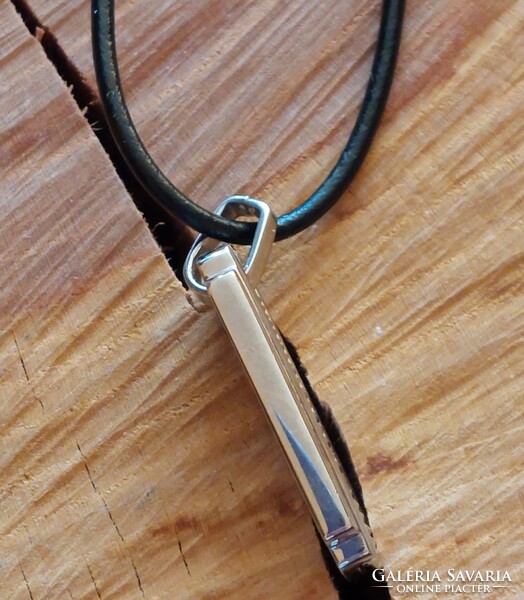 Nice stainless steel pendant on a leather chain
