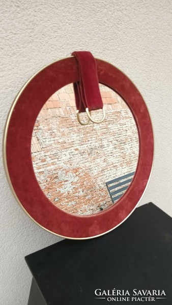 Vintage wall mirror in velvet frame. Negotiable.