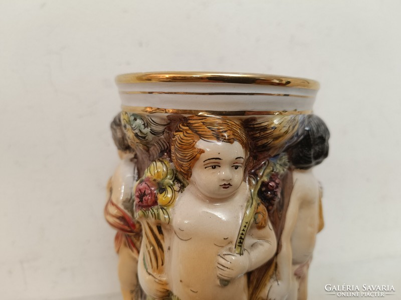 Antique capodimonte capo di monte gilded porcelain vase with four seasons motif 384 8072