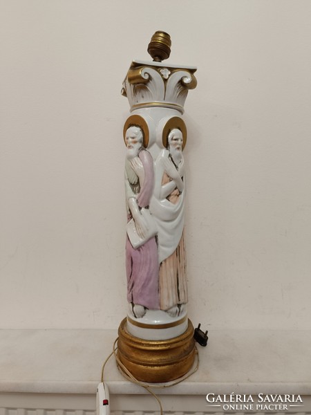 Antique capo di monte porcelain multiple lamp old wiring 4 apostol 377 8077