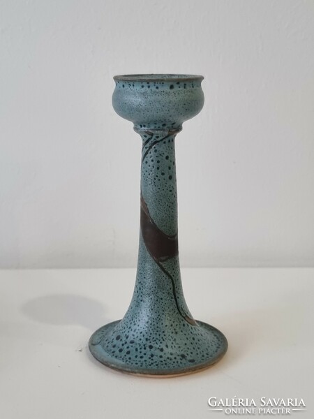 Vintage industrial art ceramic ashtray, candle holder - works of Ildíkó ceramicists from Fülöp