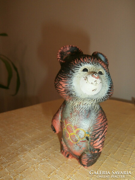 Misa teddy bear retro rubber figure - Moscow Olympics