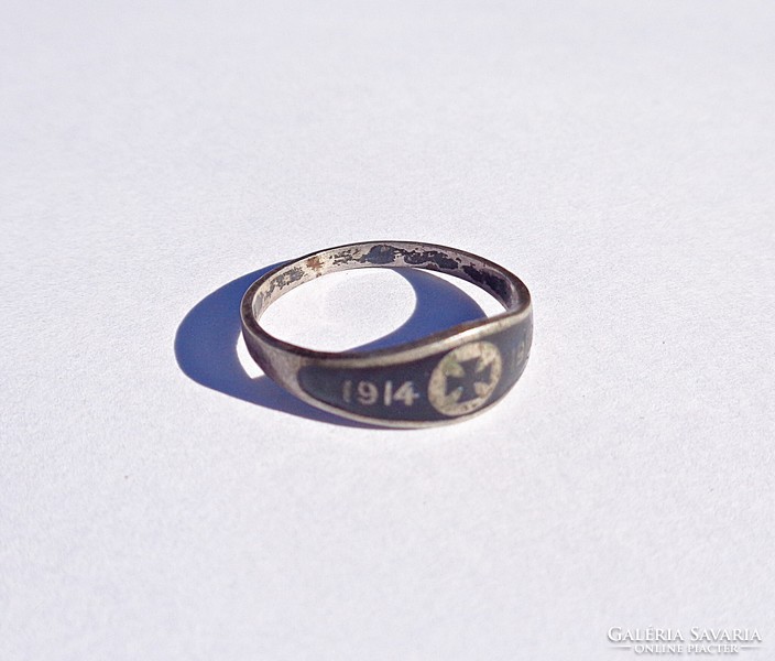 1914-1916 tűzzománcos ezüst gyűrű