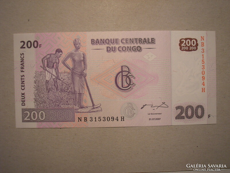 Democratic Republic of the Congo-200 francs 2007 unc