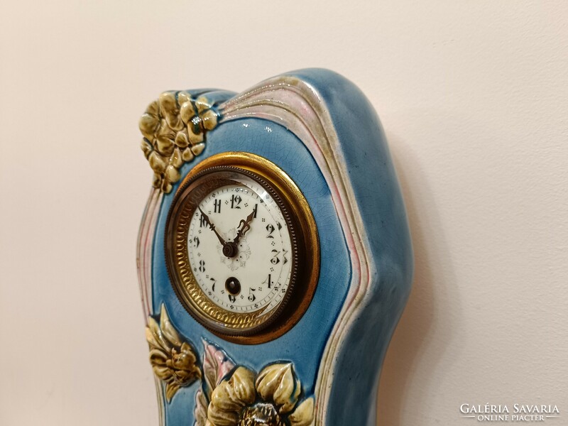 Antik szecessziós majolika porcelán bútor óra kandalló óra 345 8070