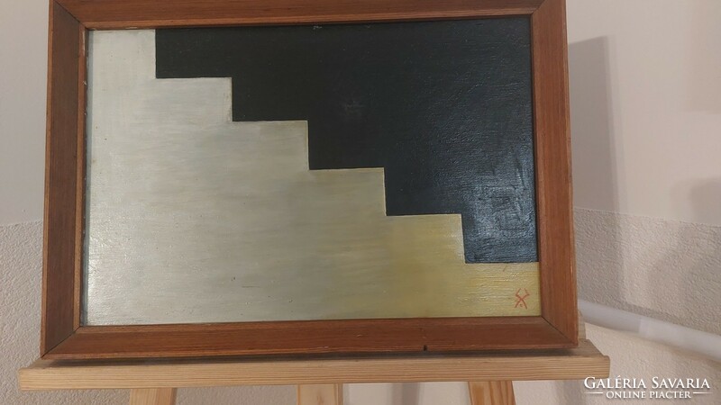 (K) Zoltan Stadler abstract painting 33x46 cm + frame