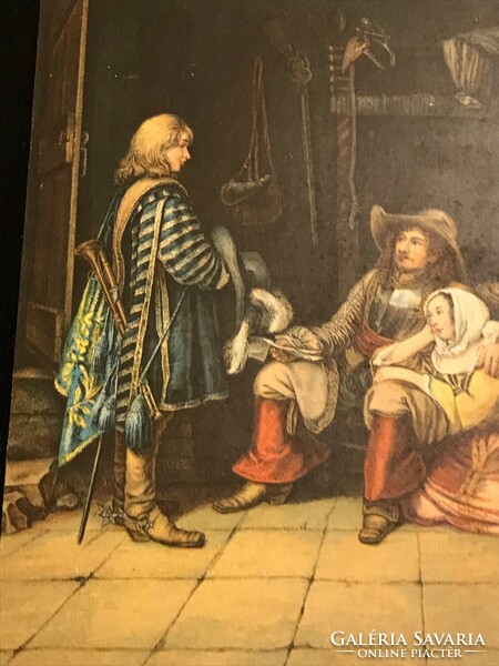 Old color postcard. Gérard ter Borch born 1617.