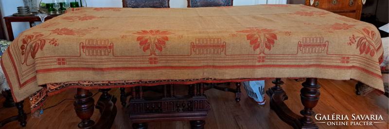 Old woven double-sided tablecloth