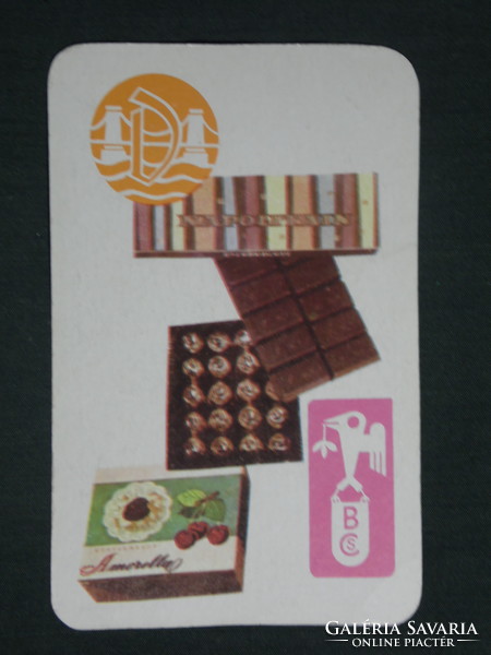 Kártyanaptár, Csemege csokoládégyár, Budapest, bonbon ,grafikai,rajzos, 1969 ,  (1)