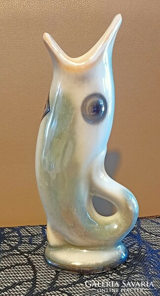 Iparművész Kerámia porcelán váza - hal