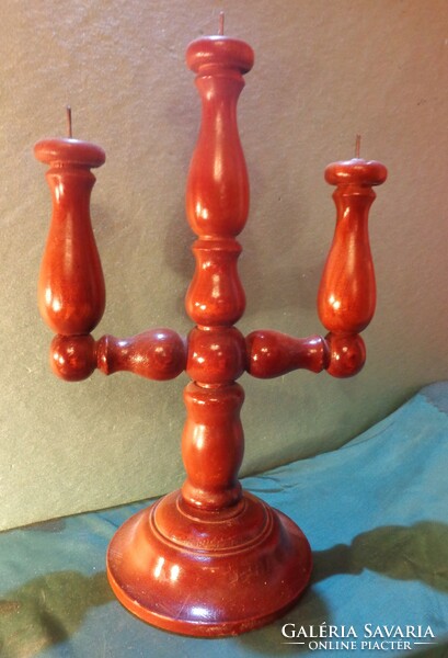 Wooden candle holder /three candles/