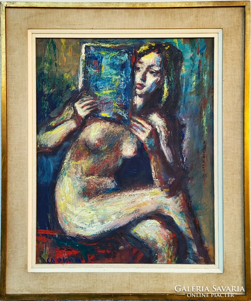 Lóránt Chovan (1913 - 2007) reading act c. Your painting with an original guarantee!