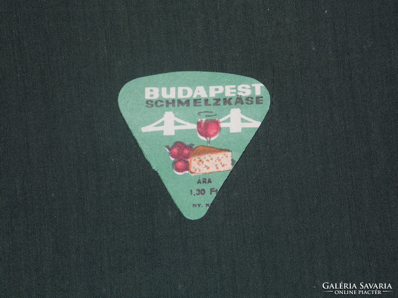 Cheese label, Hungarian dairies, Budapest schmelzkáse, HUF 1.30