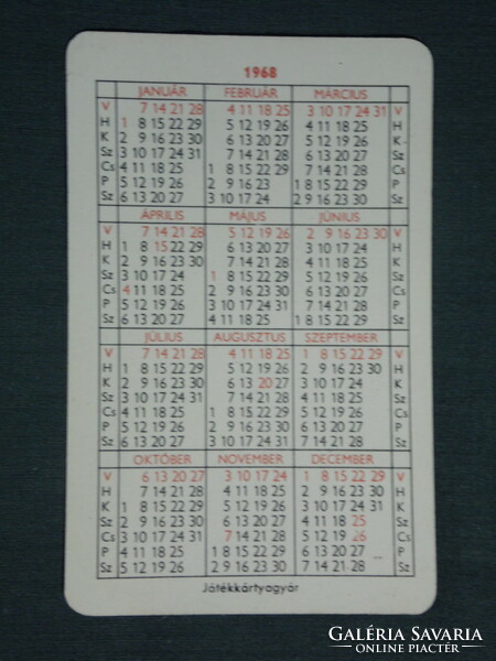 Card calendar, Transdanubian diary daily newspaper, newspaper, magazine, graphic artist, 1968, (1)