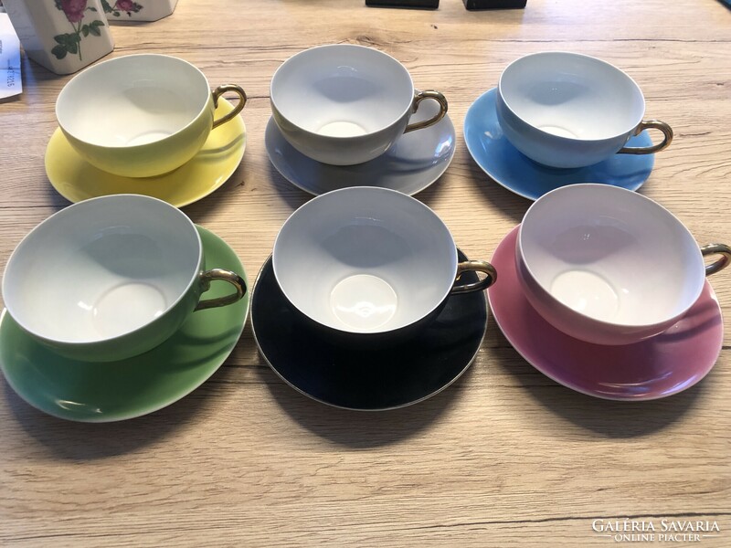 Colorful tea cups sakura