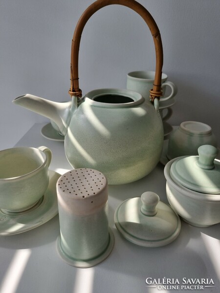 István Bartha 6-person industrial ceramic tea set