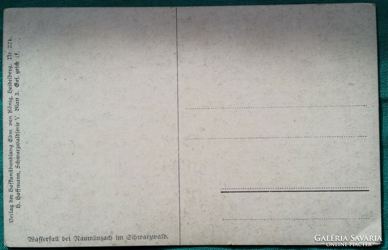 Artist's postcard, heinrich hoffmann: black forest series, waterfall, postage stamp