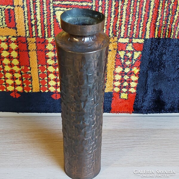 László Dömötör industrial goldsmith copper alloy vase