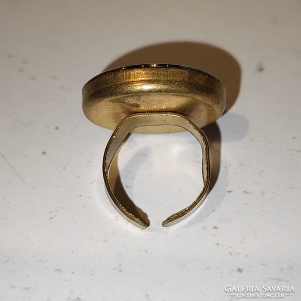 Türkiz szemcsés állítható gyűrű (57)