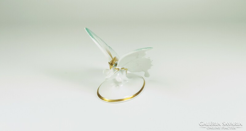 Rosenthal, turquoise and white butterfly 9 cm., hand-painted porcelain figure, flawless! (B151)