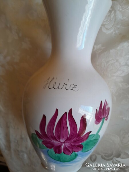 Hand-painted vase with hot water
