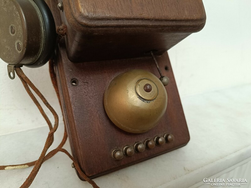 Antique telephone wooden wall telephone device 1890-1910 344 7958