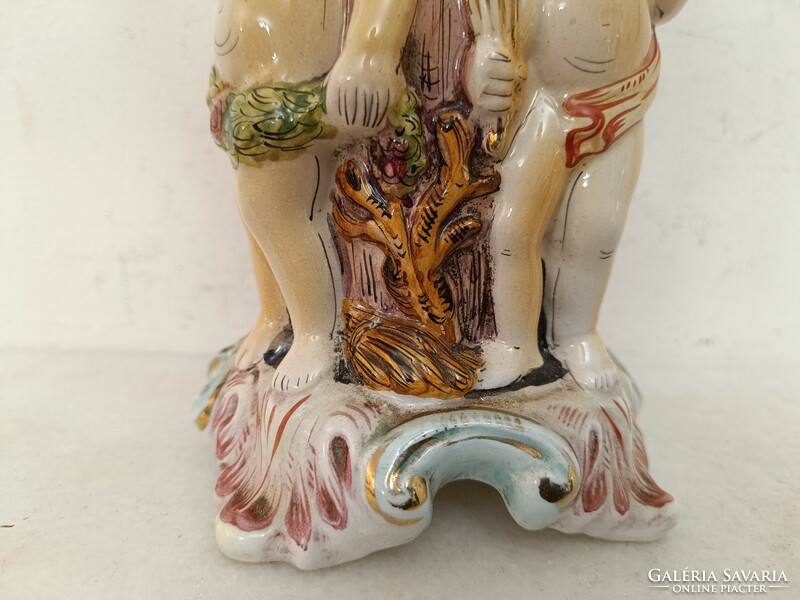 Antique capodimonte capo di monte gilded porcelain vase with four seasons motif 384 8072