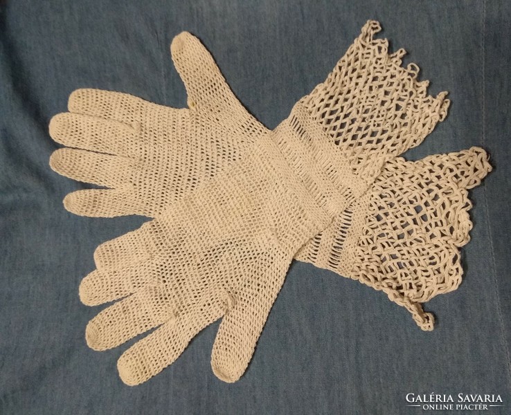 Old crocheted lace gloves