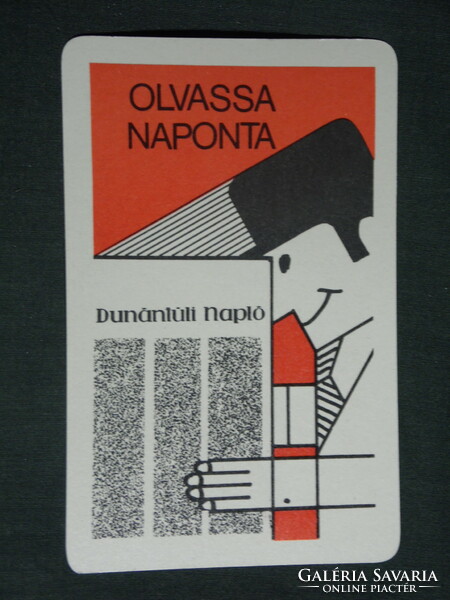 Card calendar, transdanubian diary daily newspaper, newspaper, magazine, graphic artist, 1970, (1)