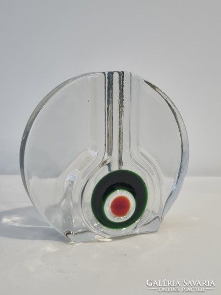 Vintage nagyméretű blokkváza/egyszálas váza- Walther Glas '70-es évek