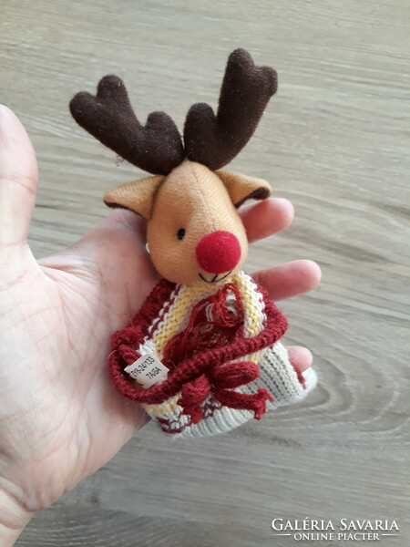 Rudolf a rénszarvas, kötött zoknival (Mikulásra, karácsonyra)